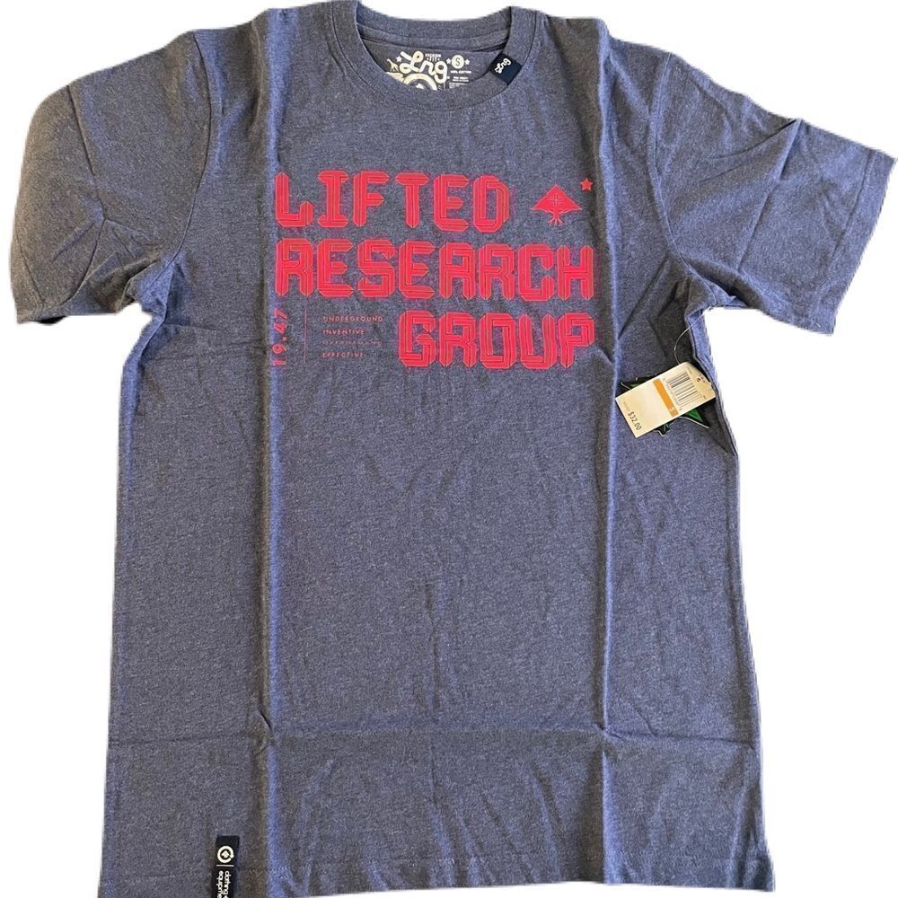 LRG Mens Blue & Red Tshirt Lifted Research Group